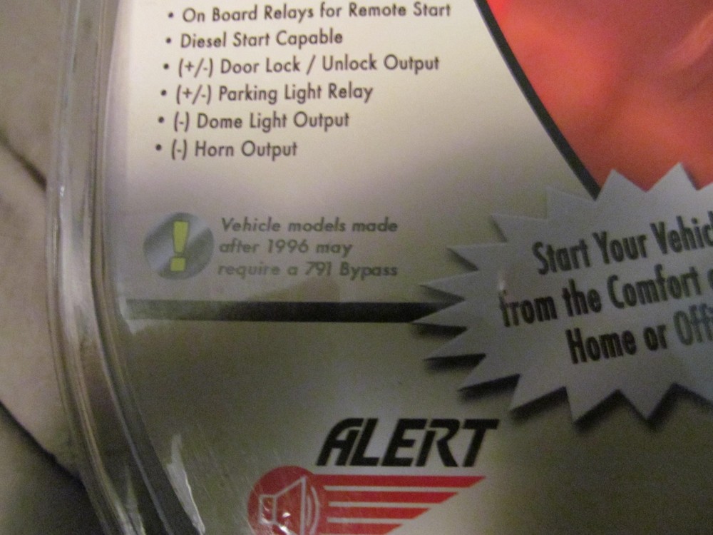Alert Remote Vehicle Start System w/ Keyless Entry Model RS350 As-Is