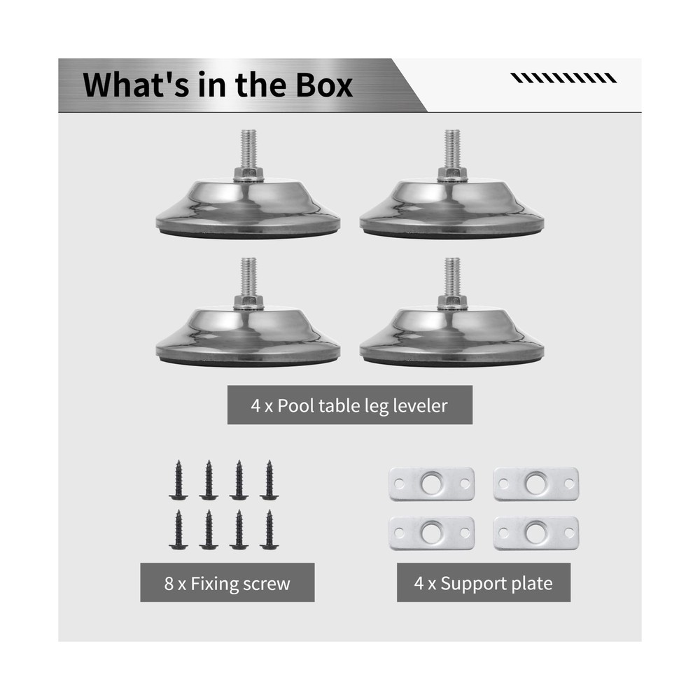 Billiard Table Leg Levelers, 4 Pcs Pool Table Leg Leveling Risers 5’’