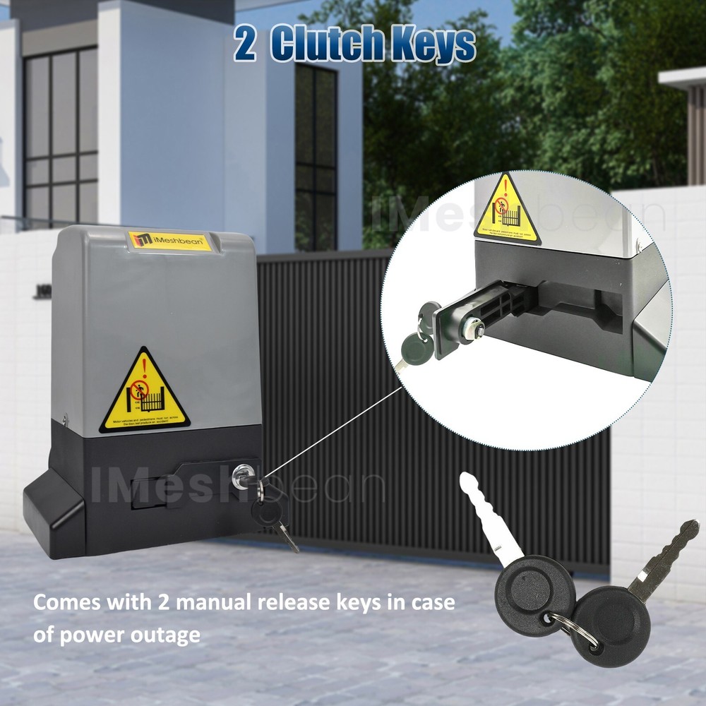 Automatic Sliding Gate Opener 2000lbs Rack Driven 2 Remote Controls 13.12FT Rack