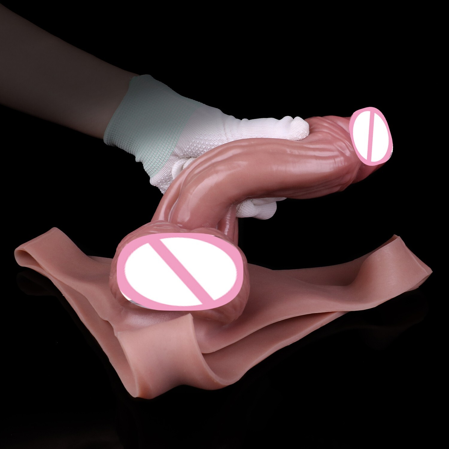 Big Thick Strap-On Pants Hollow Dildo Man Penis Extender Extension Sleeve Sextoy