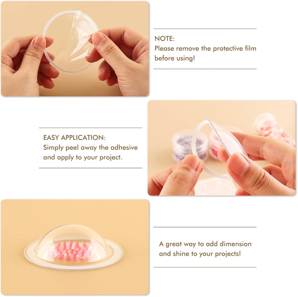20PCS 3D Dimensional Shaker Domes for Adding Dimensions to Shaker Cards Pllastic