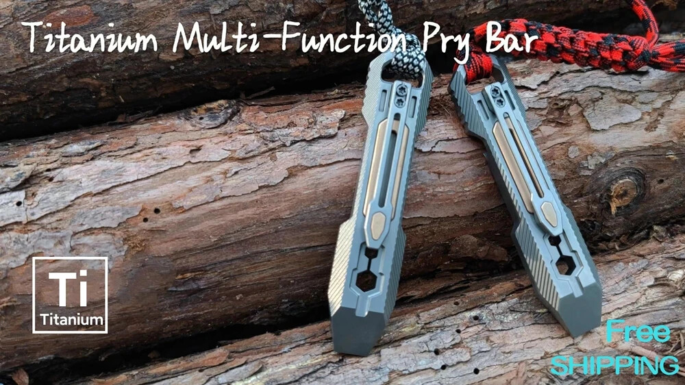 EDC Titanium alloy Brass Crowbar Pry Bar tools Hand Gear EDC Multifunction Tools