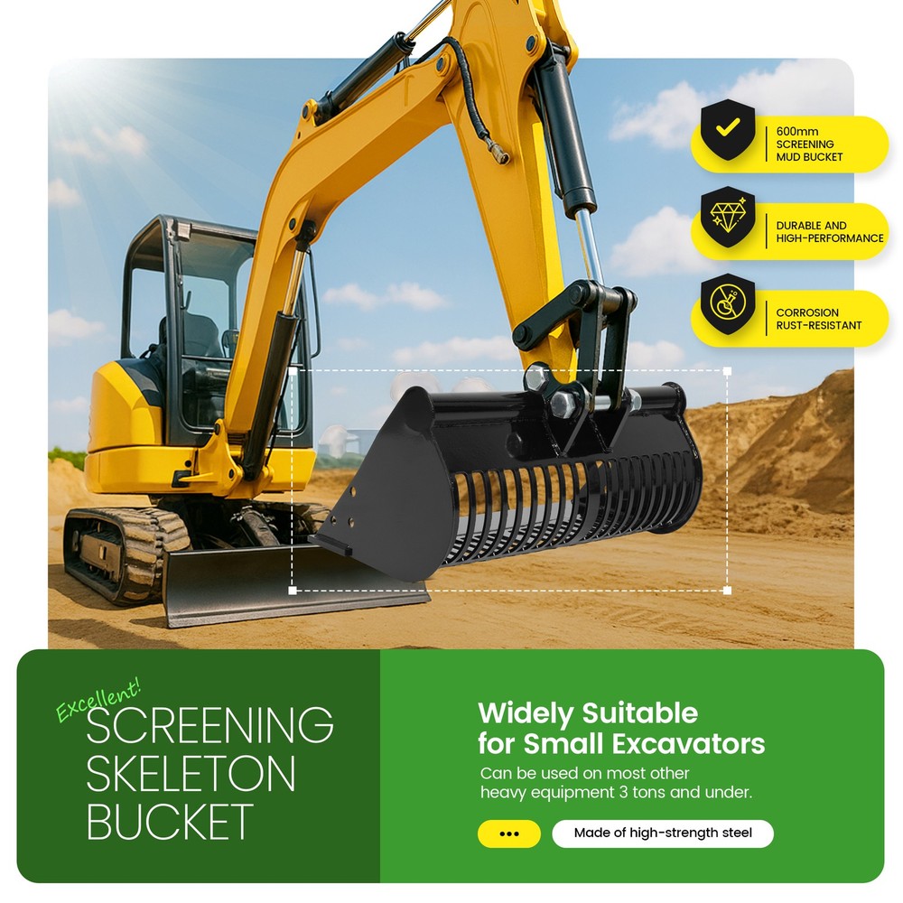 Screening Skeleton Bucket Mud Bucket For Mini Excavators Digger Attachment 600mm