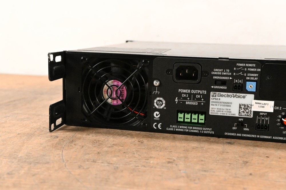 Electro-Voice (EV) CPS2.9 2-Channel Power Amplifier CG01TQ9