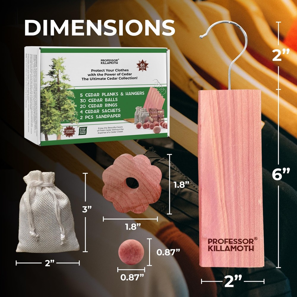 Professor Killamoth 61 Pack Cedar Blocks, 1 Count (Pack of 1), Natural