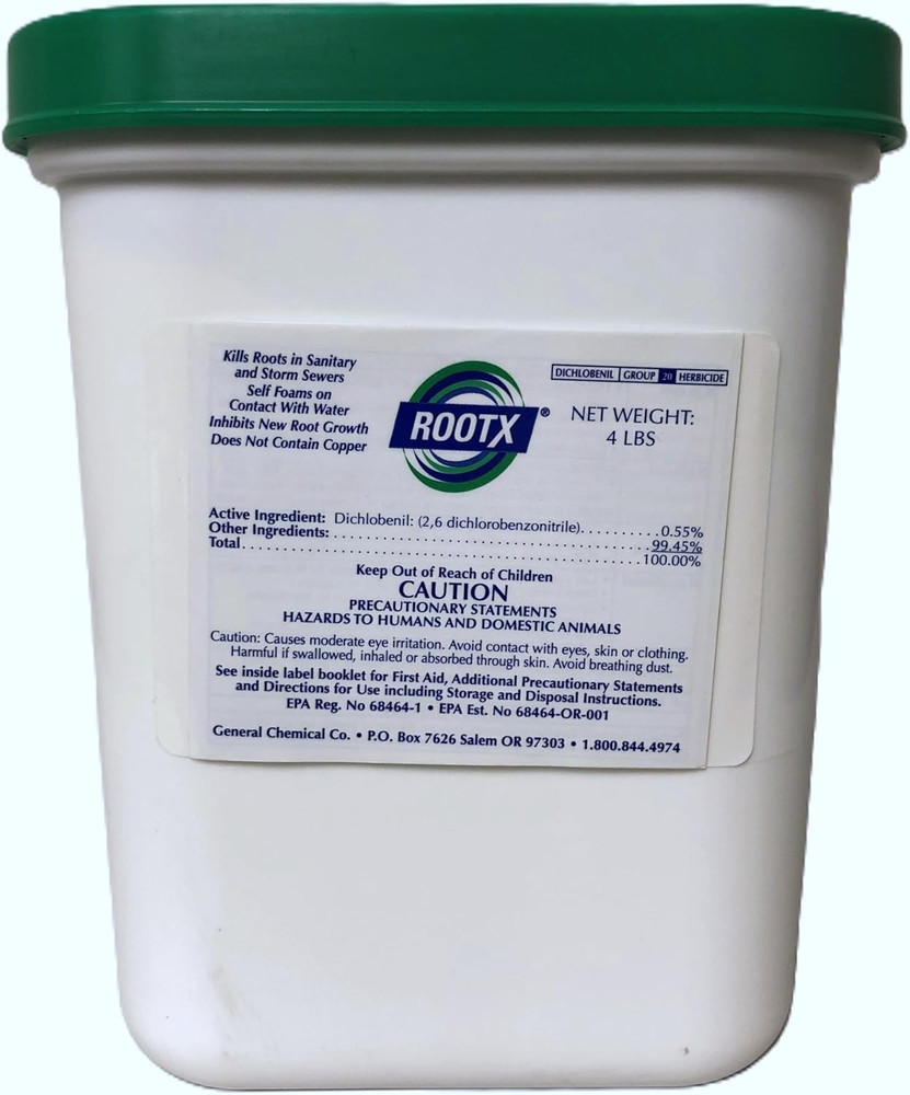 - 4LB. JAR with Funnel/Applicator Foaming Root Control for Sewer Lines and Septi