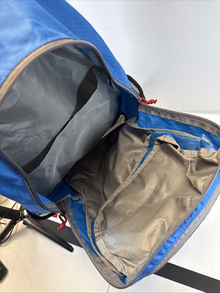 Eddie Bauer Packable Ruck Pack Polyester Utility Sport Backpack Blue Gray 20L