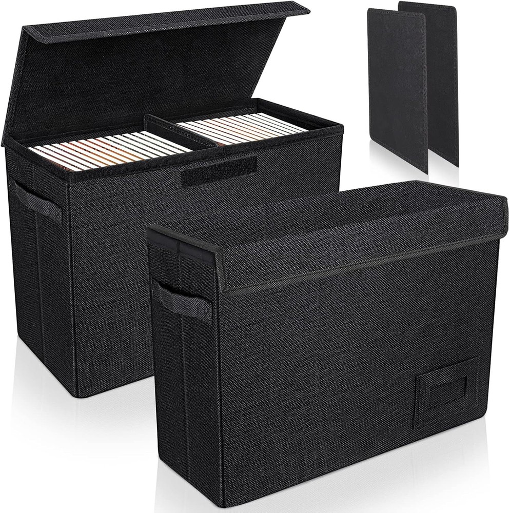 2-Pack Comic Book Organizer, Collapsible Comics Book Case with Dividers