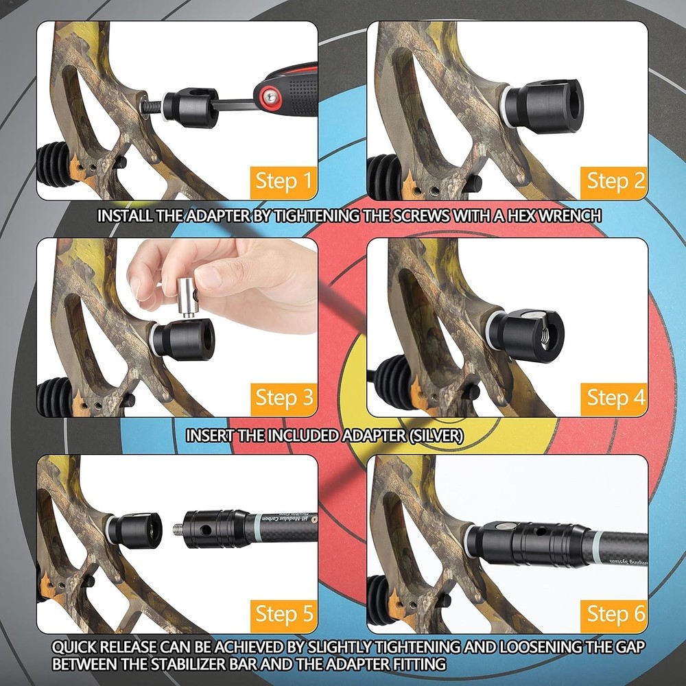 Expedition Series Bow Stabilizer with Damping System - 1.6oz Adjustable Weights