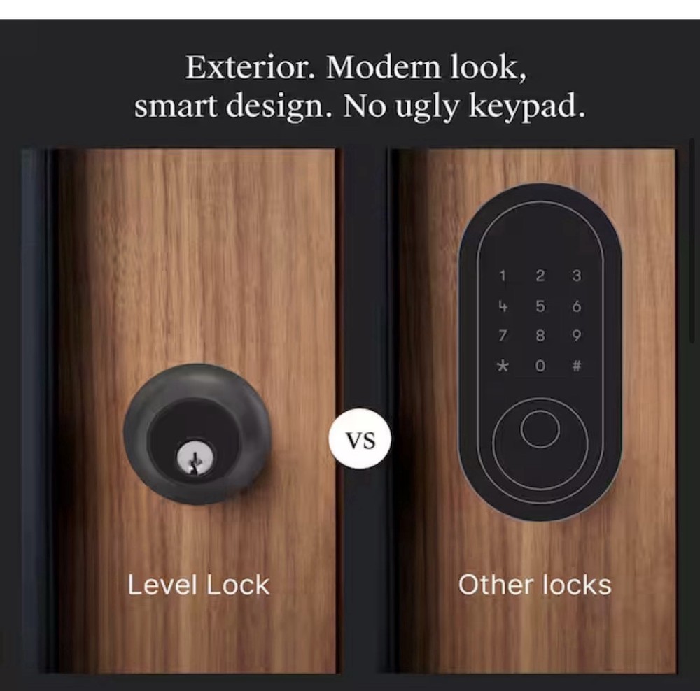 New! Level Lock (Matter) Matte Black Matter-Over-Thread Smart Lock