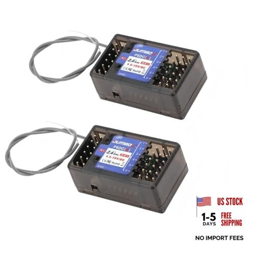 2PCS  P6DCG RC Receiver with Gyroscope Linkage LED Simulation System Remote
