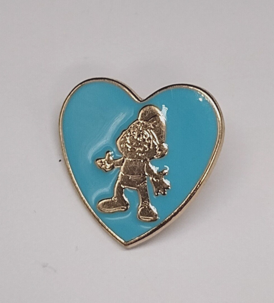 Smurf Character Blue Heart Lapel Pin