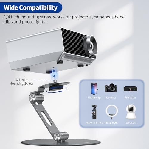 PS01 Projector Foldable Mount Stand, Angle Adjustable Projector Stand with