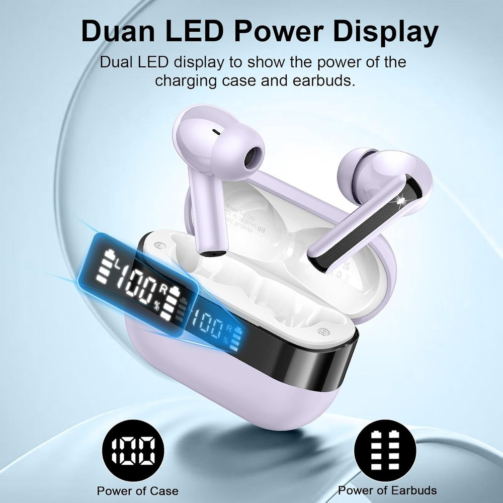 Wireless Earbuds, Bluetooth 5.4 Headphones with HIFI Stereo (for Android iOS)