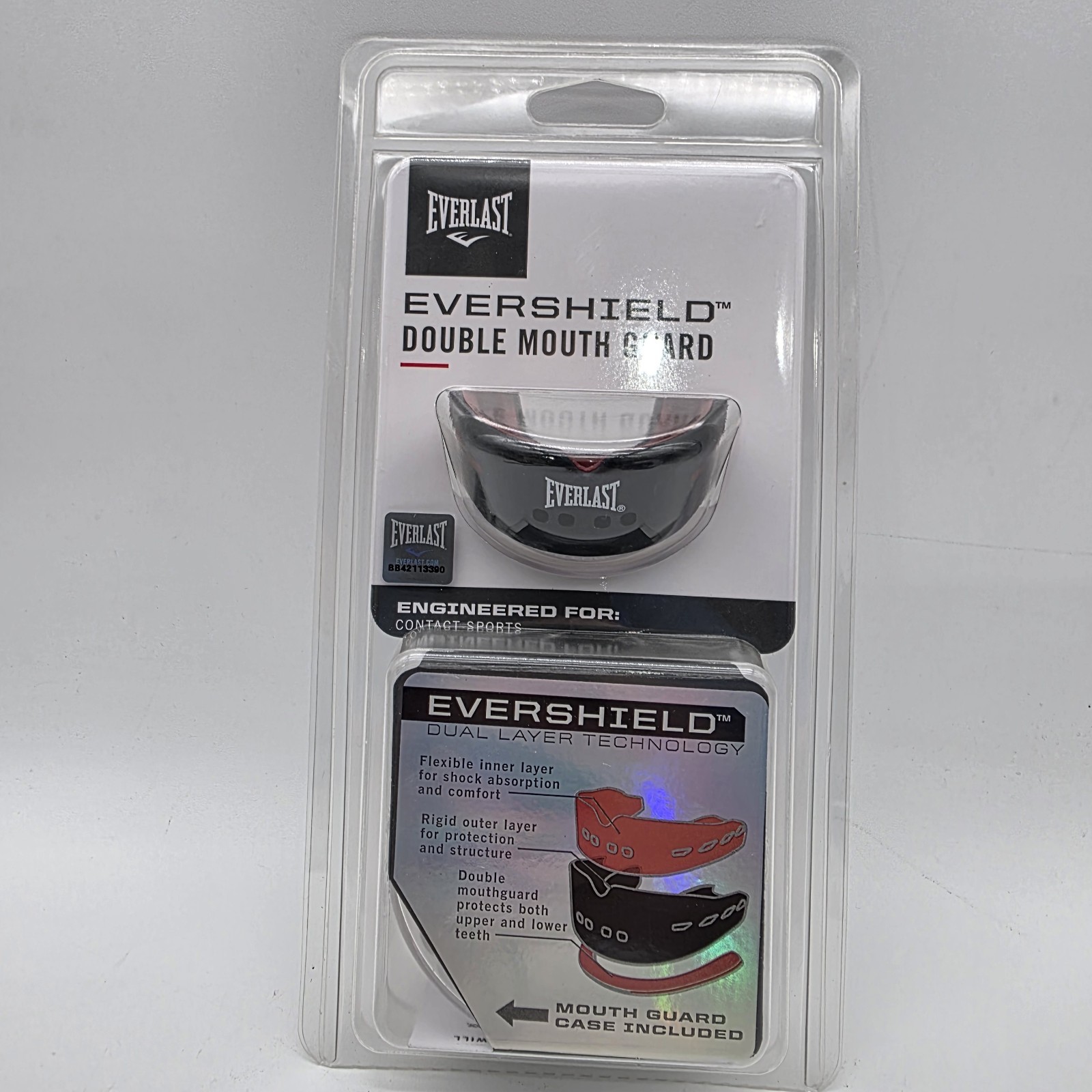 New  Everlast Evershield Double Mouthguard Black Boxing & MMA Model: 1400007