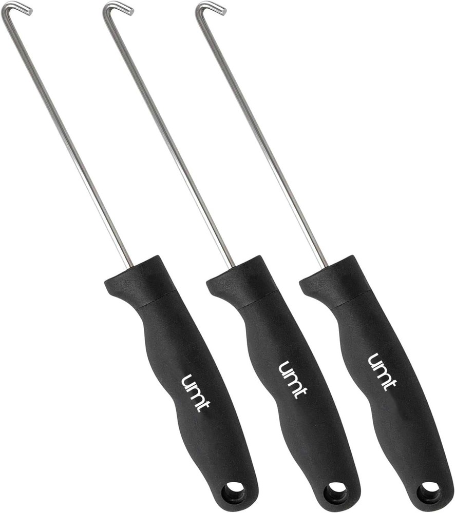 UMT - Durable Hookout, Fish De-Hooker, 10" Hook Remover 3 Pack, Silver/Black