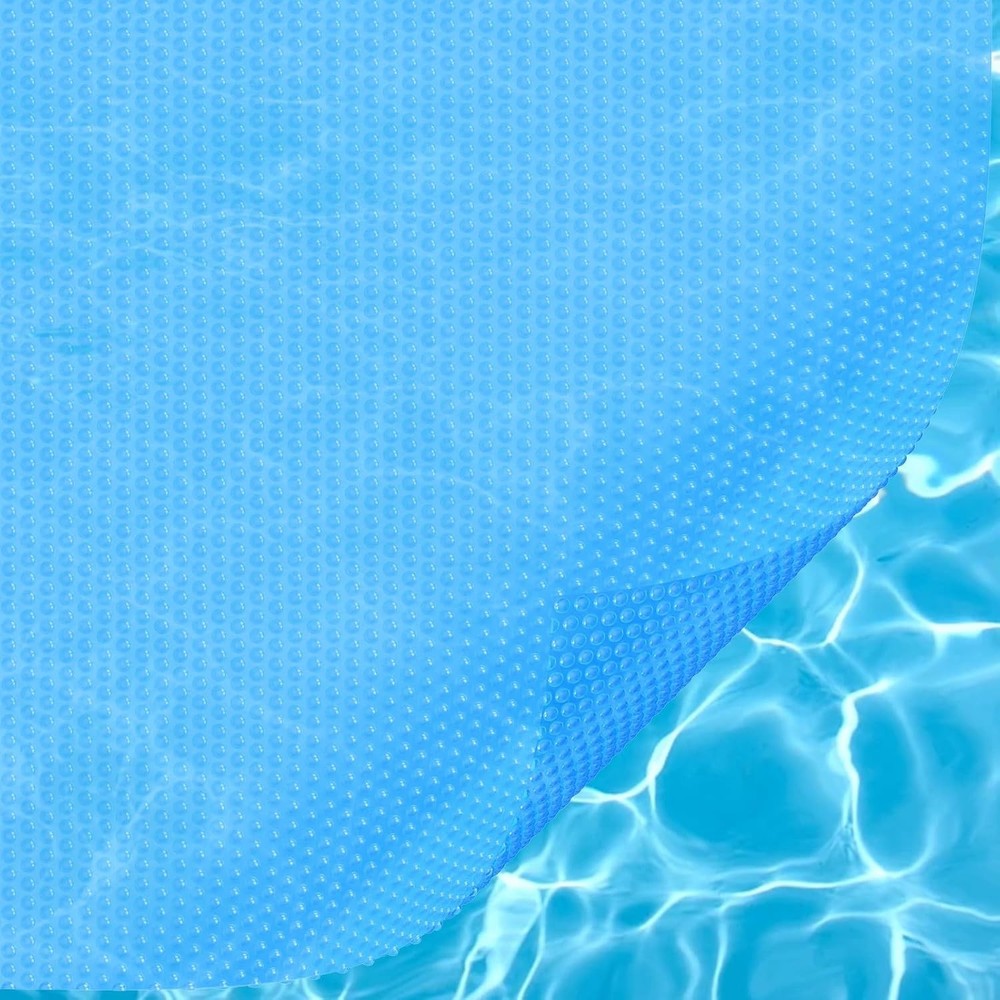 28x14 Ft Solar Pool Cover with Bubble, Heat Retaining 16 Mil Blue Rectangular...
