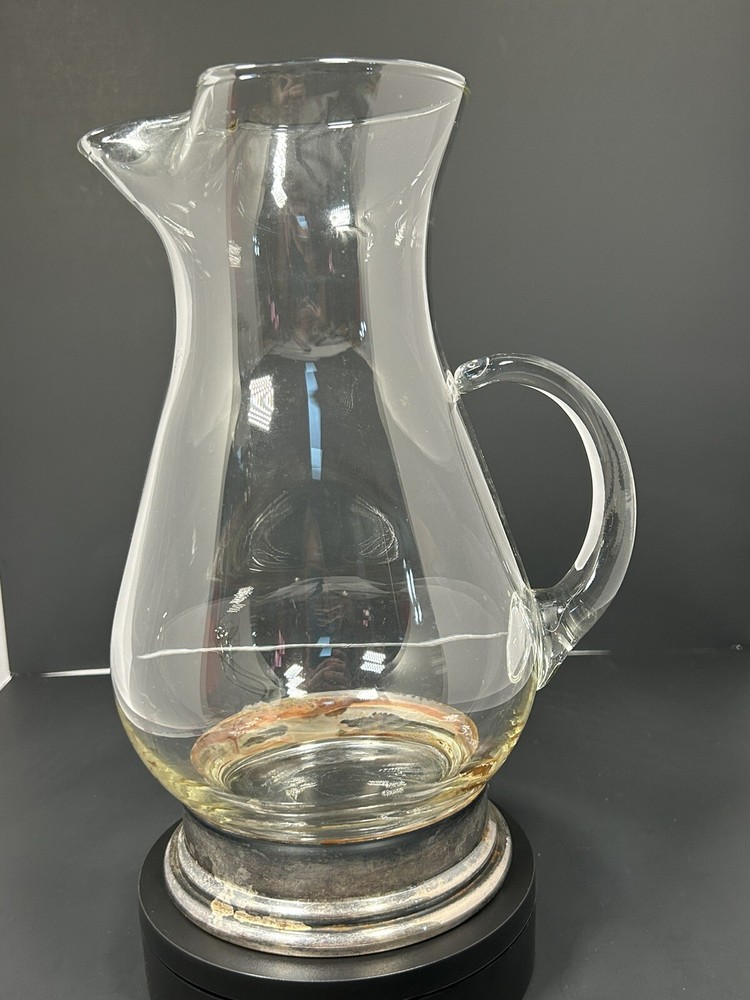 Silver Plated Glass Pitcher Duchin Gitfs