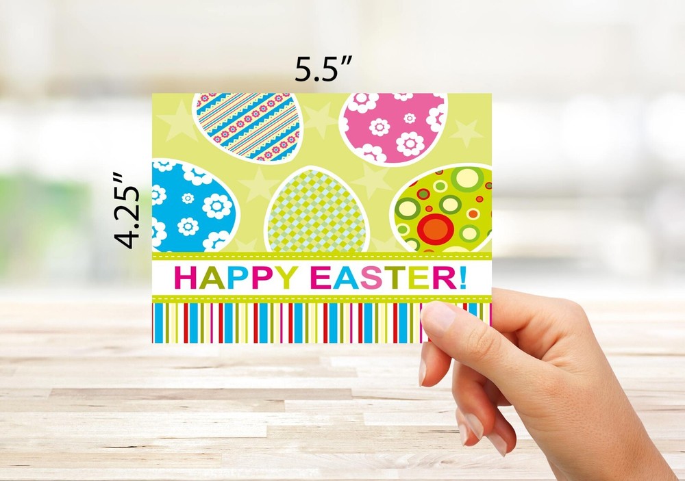 Happy Easter Cards-Blank Inside with Envelopes-5.5"x4.25"-24 Pack