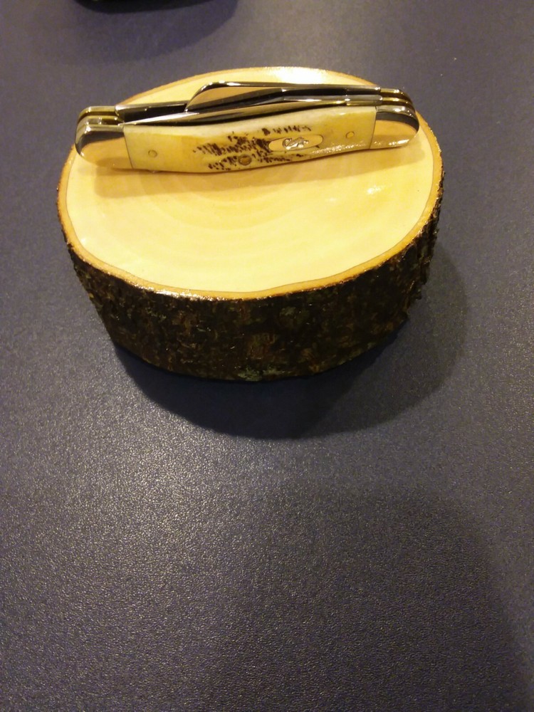 2-- KNIFE DISPLAY STANDS, SOLID PEAR WOOD
