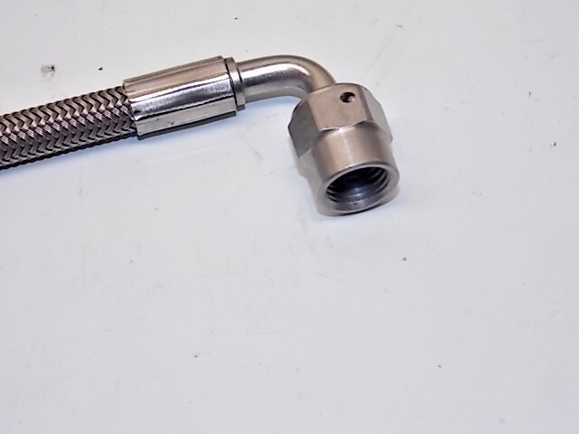 NEW 6) BMRS -4 Lt wt steel braided lines 90* AN-4 / AP orb Brembo race 061725-29