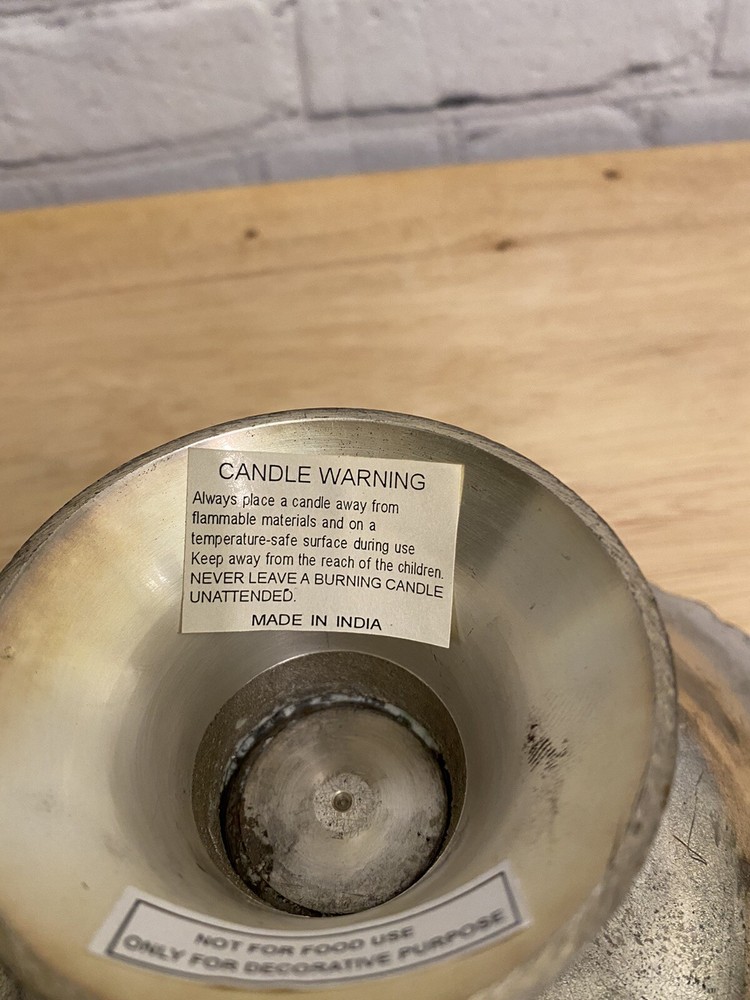 Ornate Solid Floral Dish Bowl 8” silver coloured.India