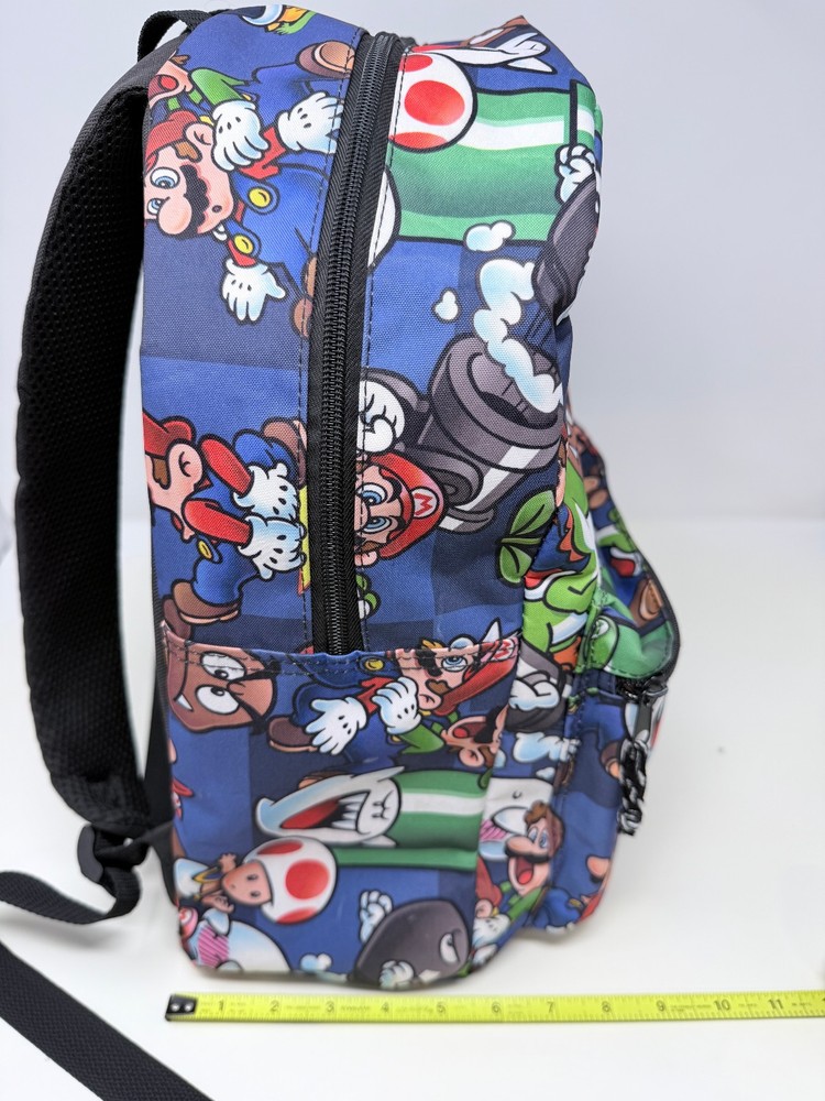 Nintendo Super Mario Kids School Backpack W/ Adjustable Straps- Multi Colored