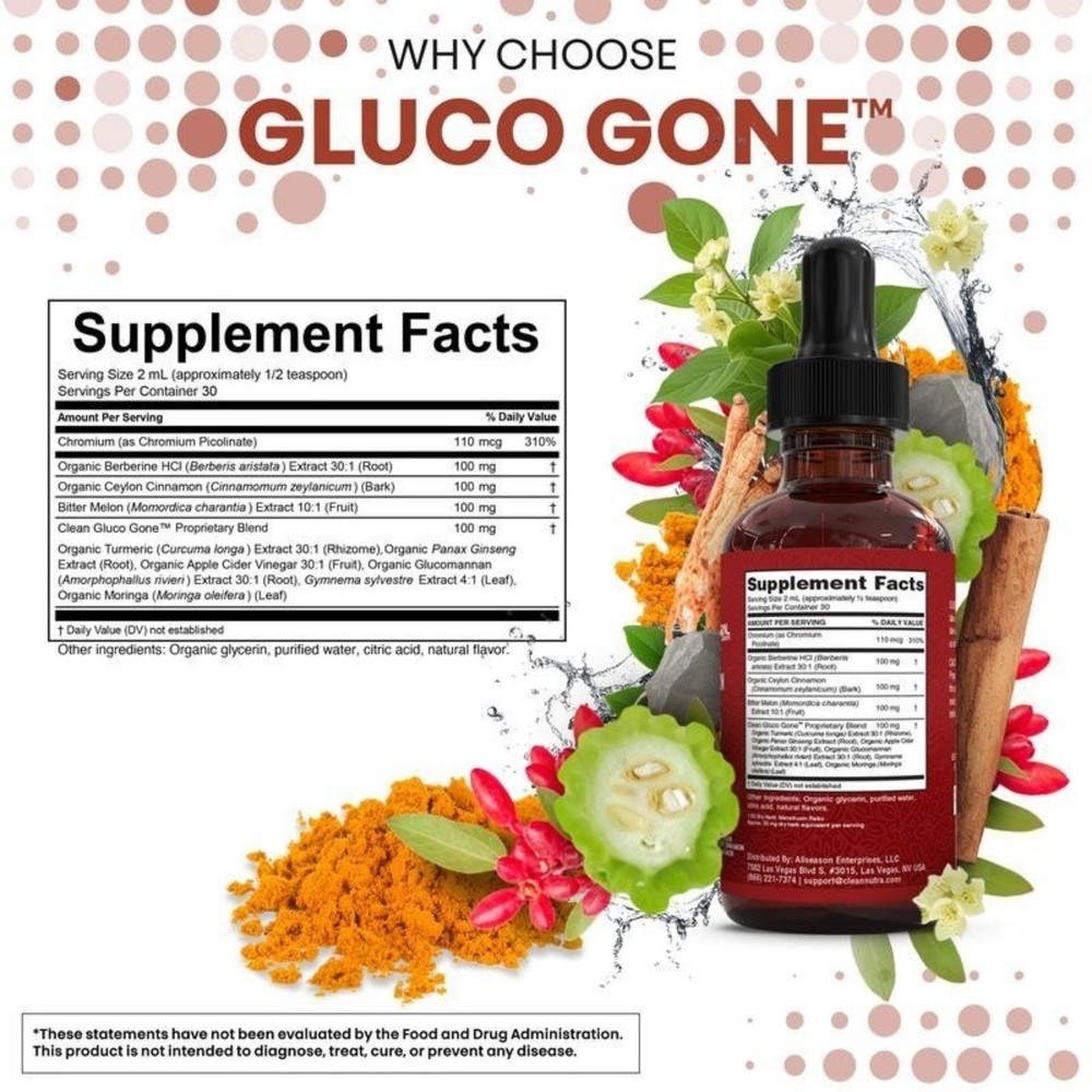Clean Nutra Berberine & Ceylon Cinnamon Liquid Drops, Fast Absorption Supplement