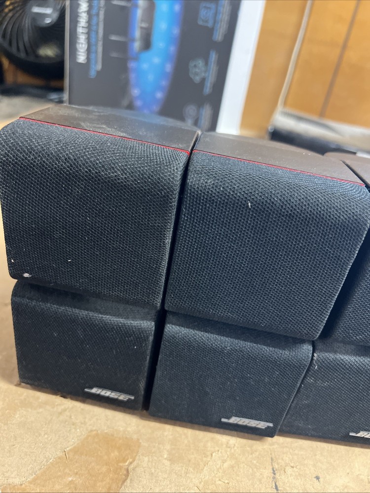 4 Bose Red Line Double Cube Satellite Speakers Black Tested
