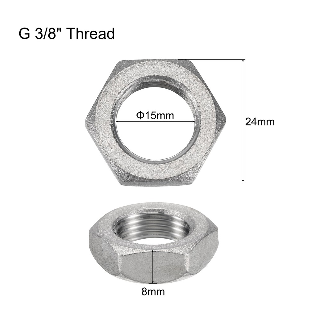 5 Pcs Cast Pipe Fitting Hex Locknut Nut G 3/8" Female Thread (DN10)