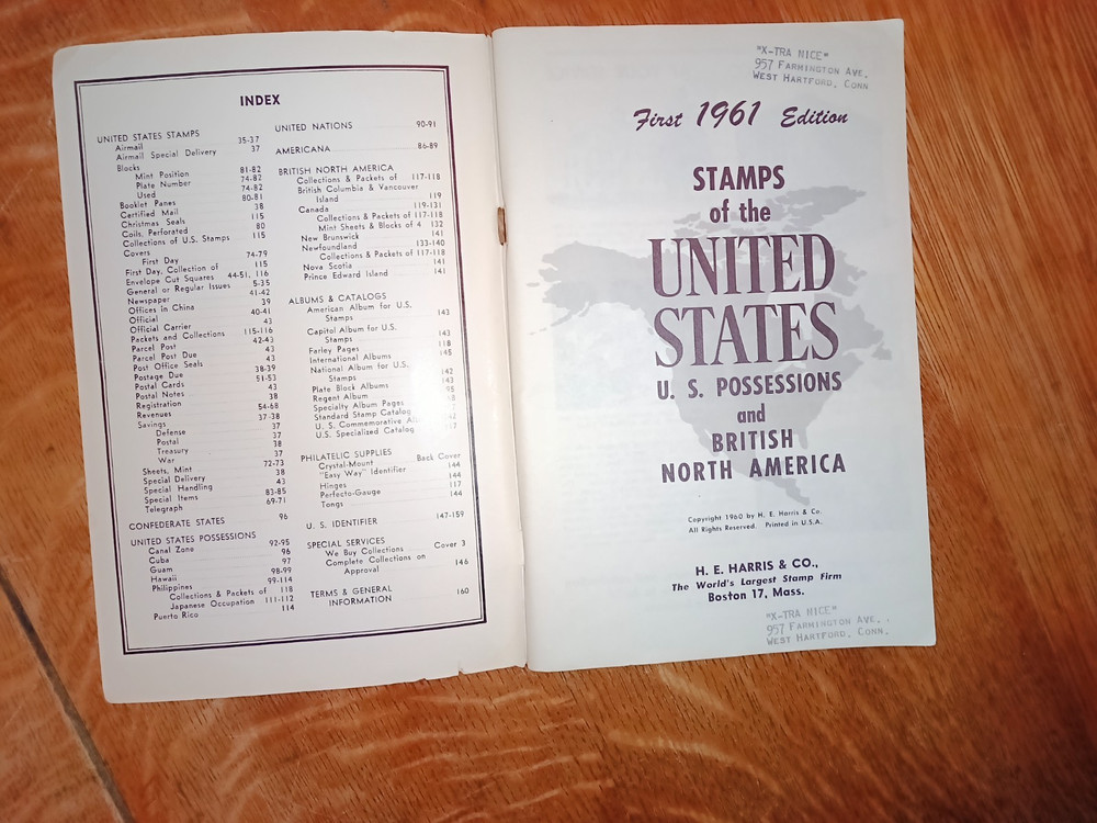 1961 H.E. Harris US Stamp Catalog First Edition Booklet