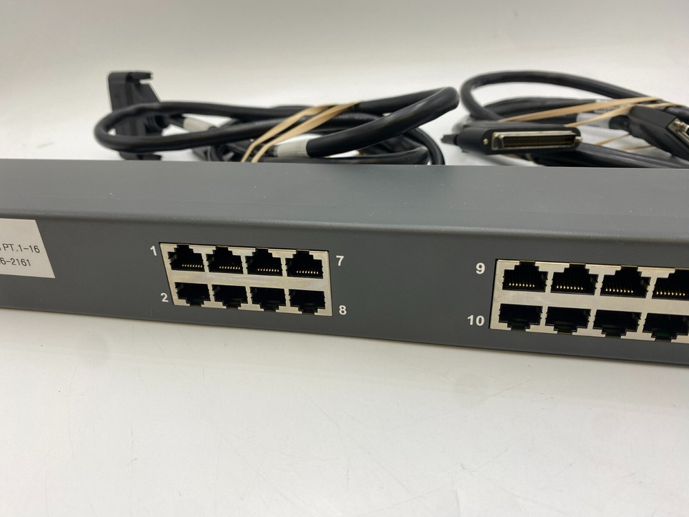 Custom Cable HDPP16 High Density Patch Panel 16 RJ-45 Ports NOS Black