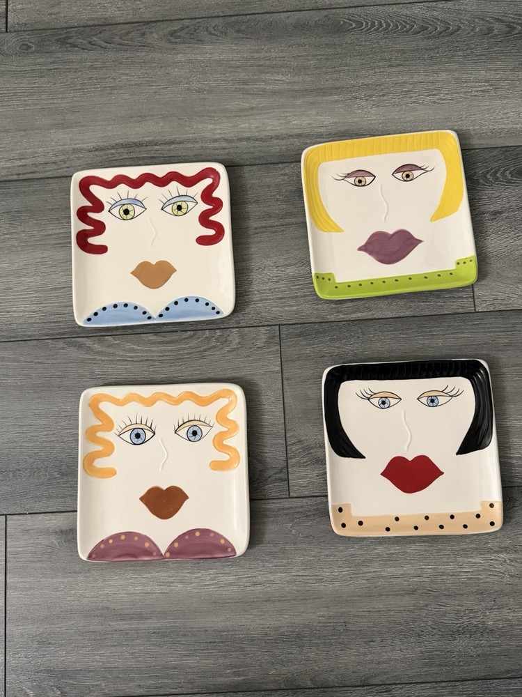 Personality Plates Set for 4 People Dinnerware Dish Plates