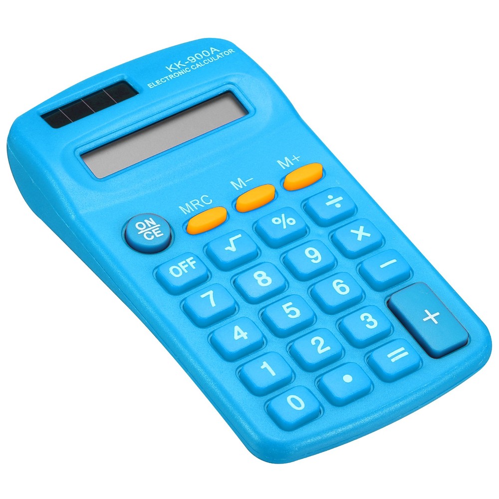 Small Pocket Calculator 8 Digit Display Office Handheld Calculator Blue