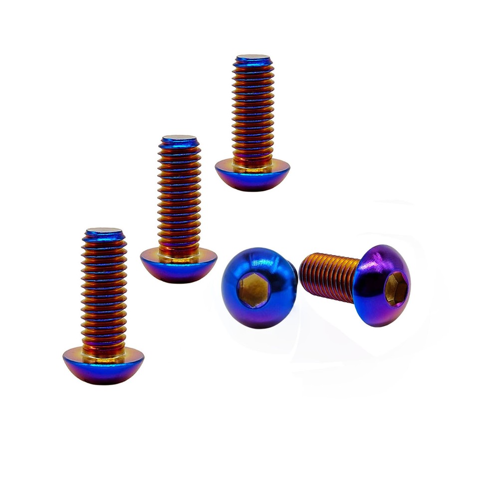 Rison Titanium Bolt M3 Bolt GR5 Ti Hexagon Socket Button Screw ISO7380 Bolt 1PCS