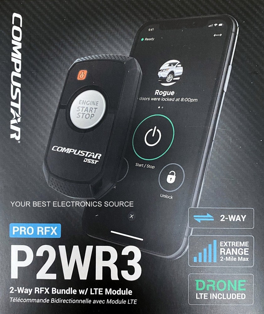 NEW Firstech/Compustar RFX-P2WR3-SS 2-Way Remote Kit with DRONE LTE Module