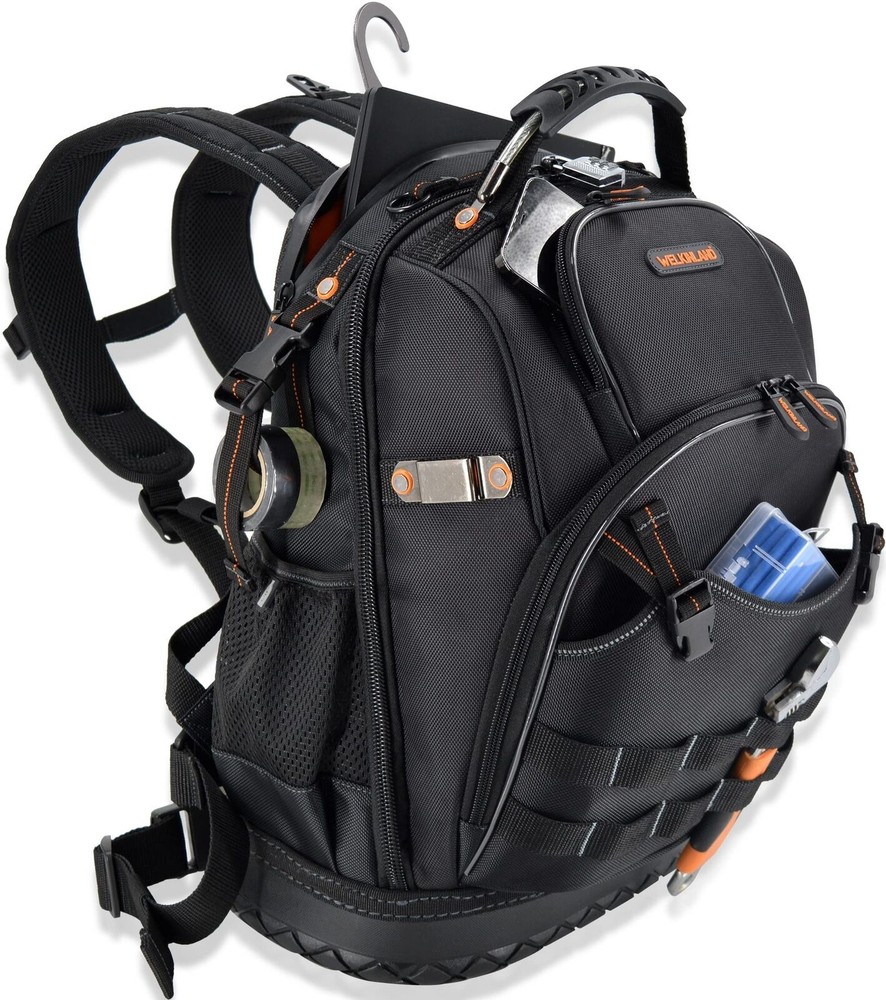 77-Pockets Tool backpack, Tool backpack for men, HVAC tool bag backpack
