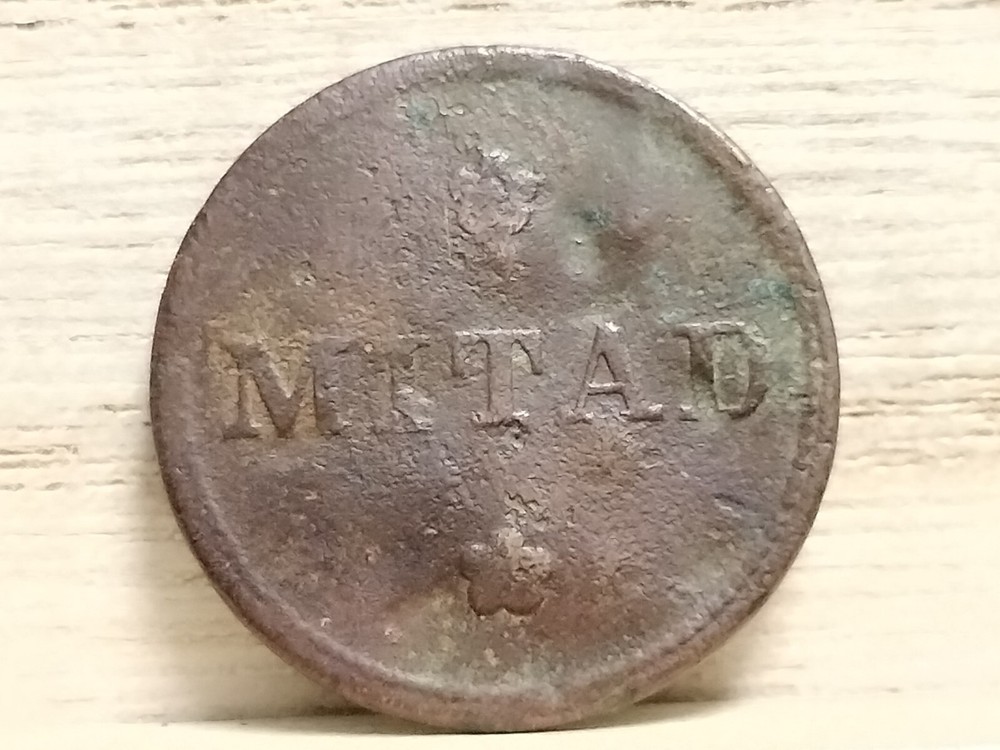Colombia "MITAD" Token c. 1858