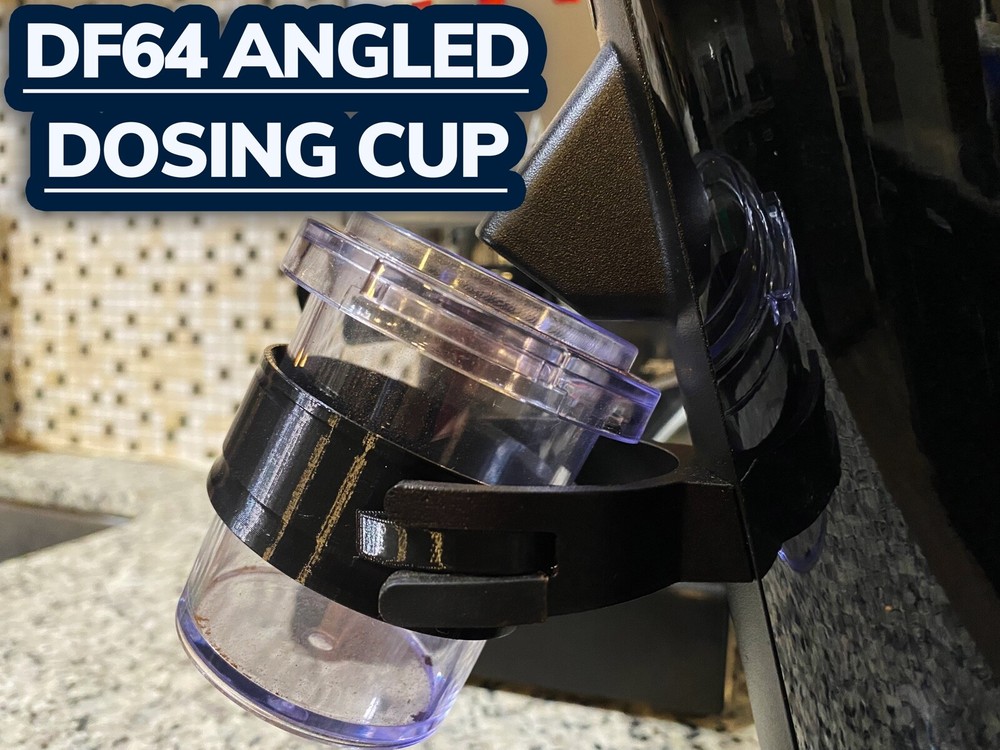 DF64 Angled Dosing Cup Bracket | No More Mess! | Portafilter Adapter