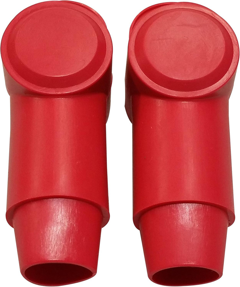 (Red) 3/8" Stud Terminal Cover - Electrical Battery Connection Insulator (2 Pack
