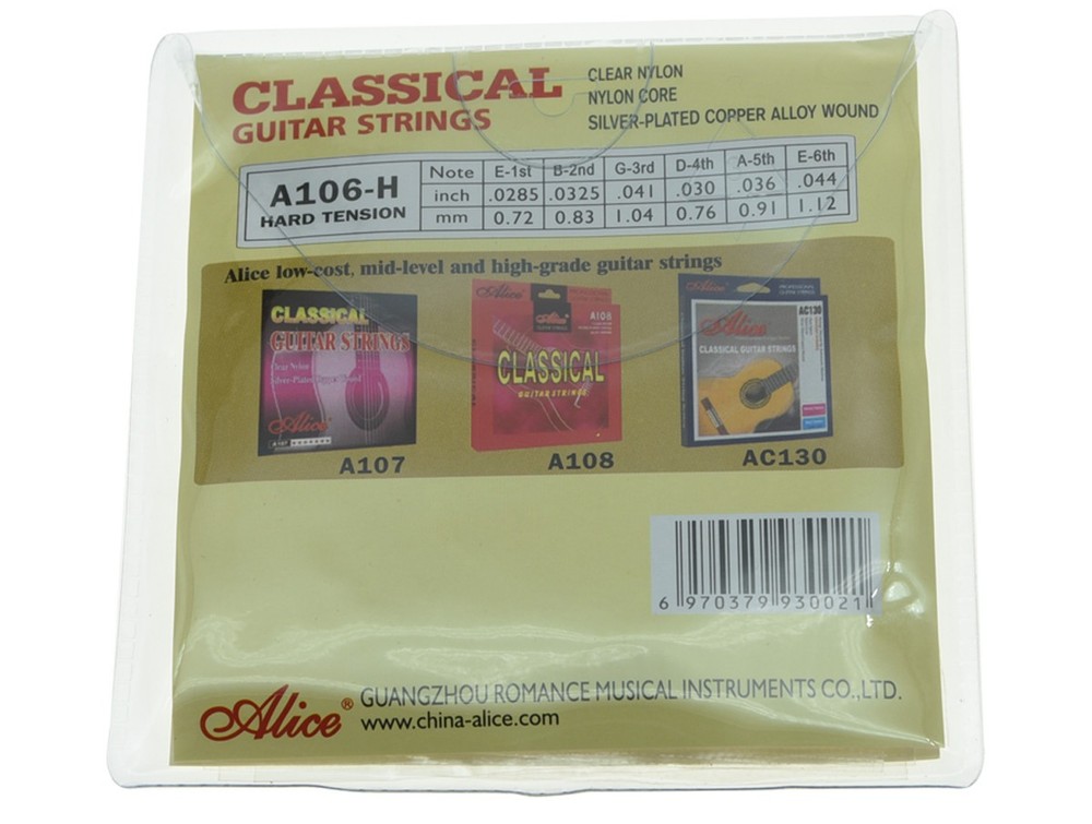 5-PACK Alice Clear Nylon Classical Guitar String Hard Tension Guitar Strings Set