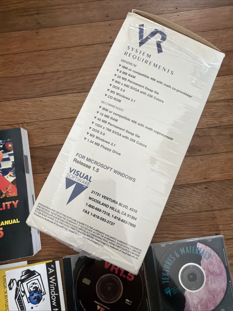 VR Visual Reality by Visual Software Inc Big Box PC / IBM Microsoft Windows CIB