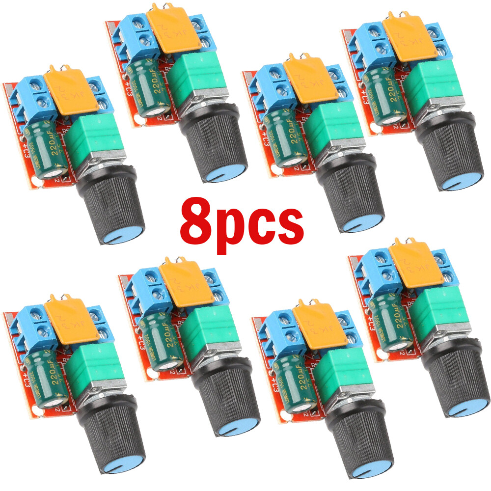 8Pcs Mini Dc Motor PWM Speed Controller 3v-35v Speed Control Switch LED Dimme