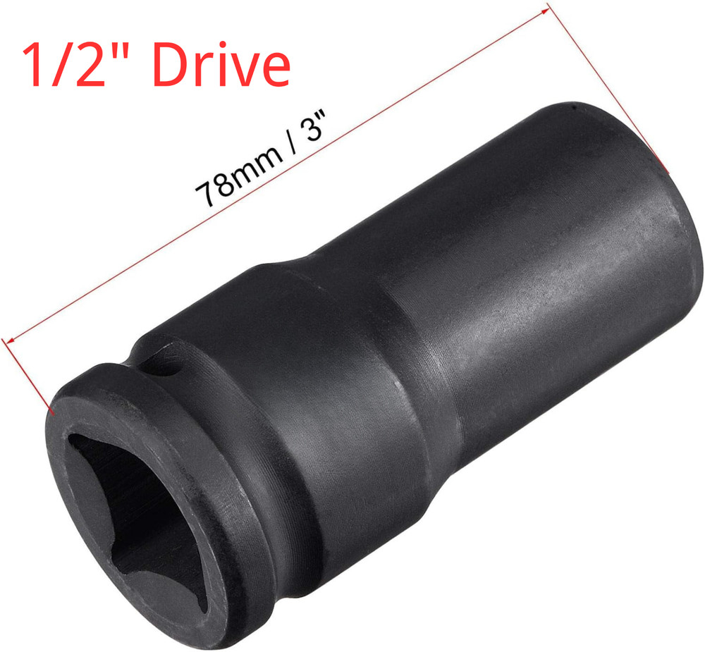 1/2" Drive Impact Deep Socket CR-MO 6 Point Metric 8mm-36mm , H, T, E Bits