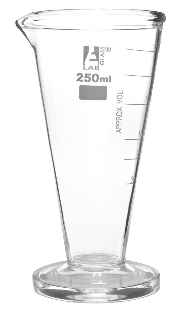 Conical Measuring Cup, 250ml, Graduated - Borosilicate Glass - Eisco Labs