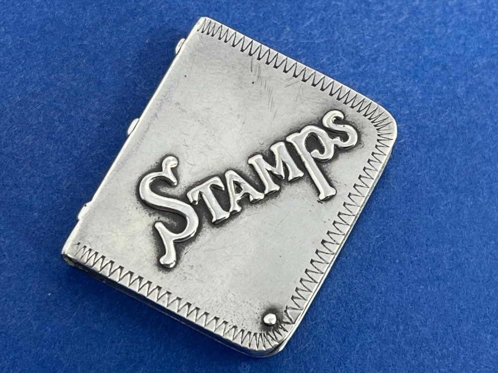NICE VINTAGE SOLID SILVER STAMP BOX / CASE LON 1990