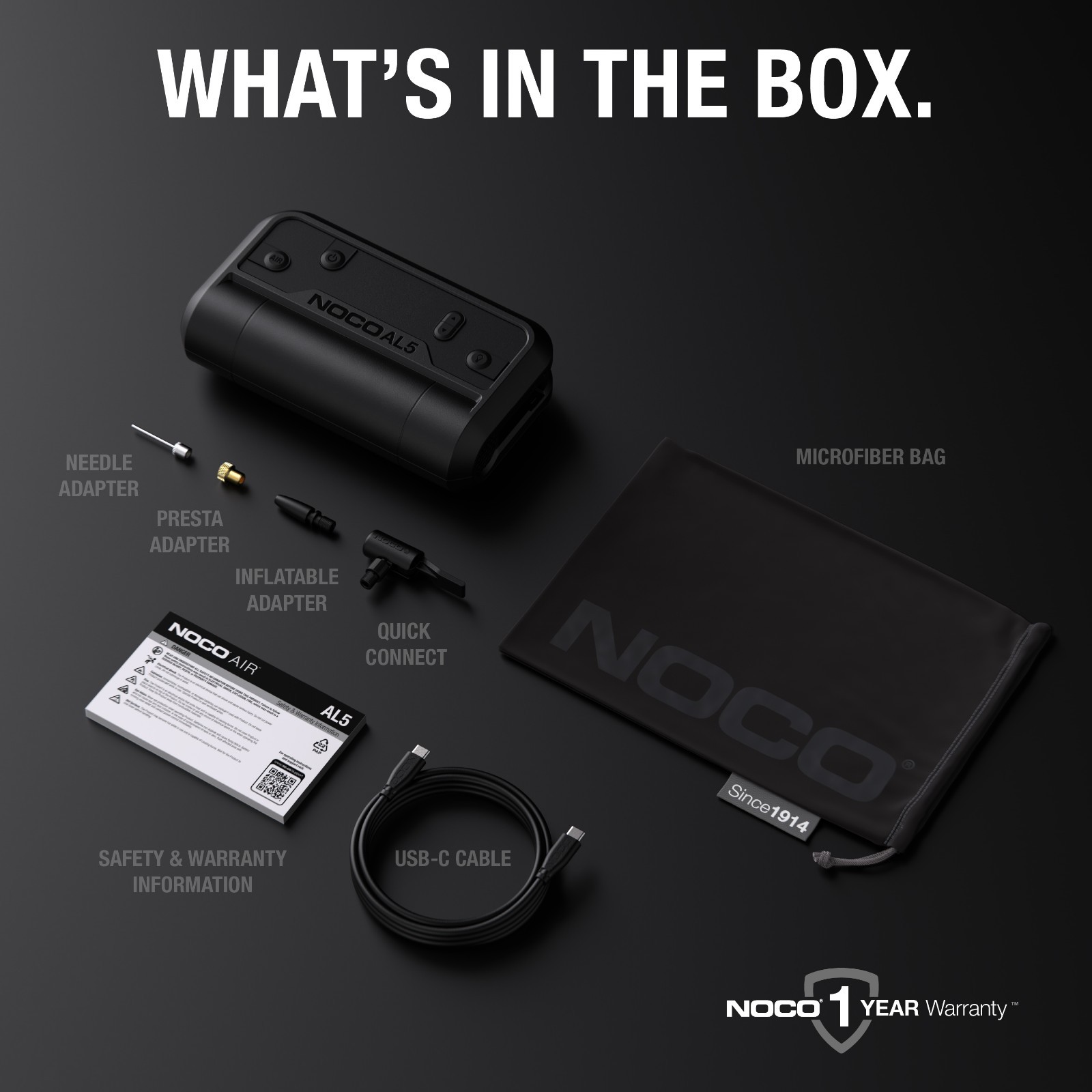 NOCO Air AL5: UltraFast Cordless Tire Inflator - Battery-Powered Air Compressor