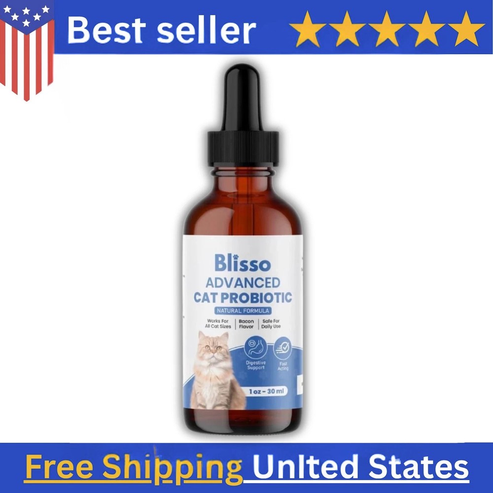 Blisso Advanced Cat Probiotic Drops -Digestive Support For Cats 30ml/1oz