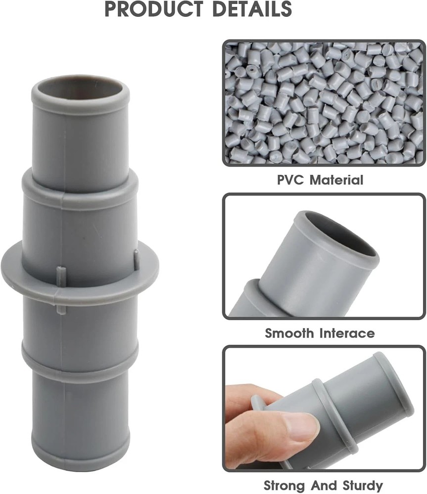 2 pack Pool Hose Adapter Connector Coupling 1-1/4" or 1-1/2" Plastic -D