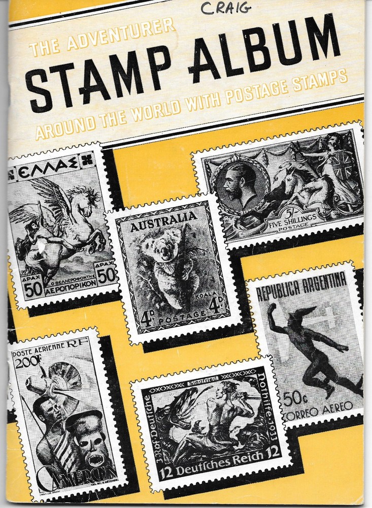 1954 The Adventurer Stamp Album with Postage Stamps+